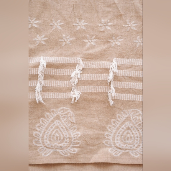 Tuckernuck Tnuck Beach Sand Dune Finley Caftan XL Cotton Midi Fringe Embroidered - Picture 3 of 5